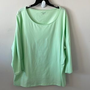 Eileen Fisher Green Long Sleeve Top- Size 3X